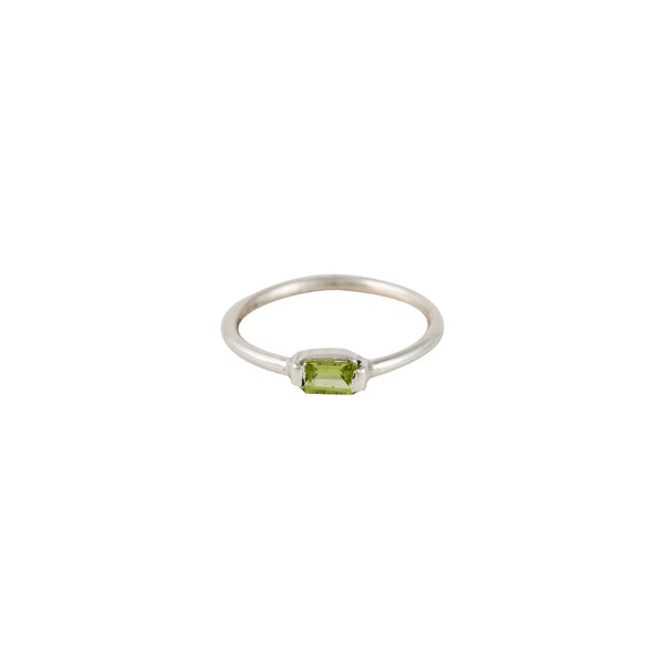 Anel Retangular Peridoto
